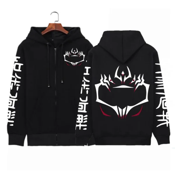Veste noir jujutsu kaisen marque sukuna