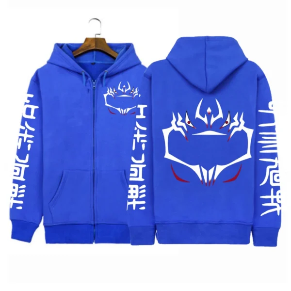 Veste bleu jujutsu kaisen marque sukuna